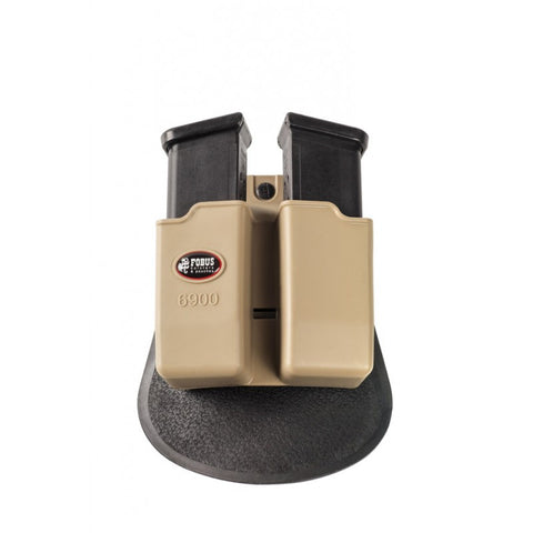 Paddle Khaki Colored Double Magazine Pouch for Glock Double-Stack 9mm Magazines