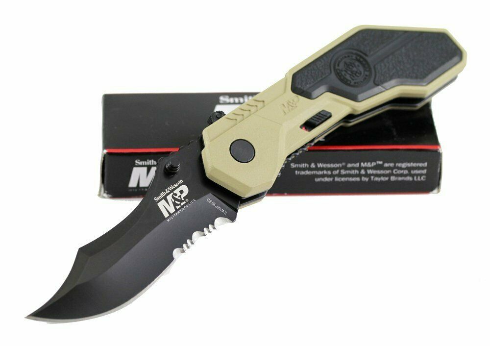 SWMP1BSD M&P MAGIC Assisted Flipper 2.9" Black Combo Blade