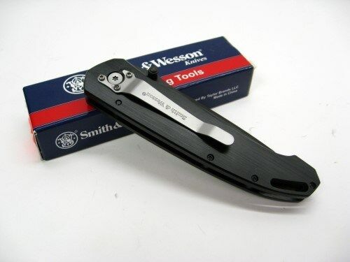 SW480BS Negro Aserrado Cuchillo Plegable de Seguridad de la patria