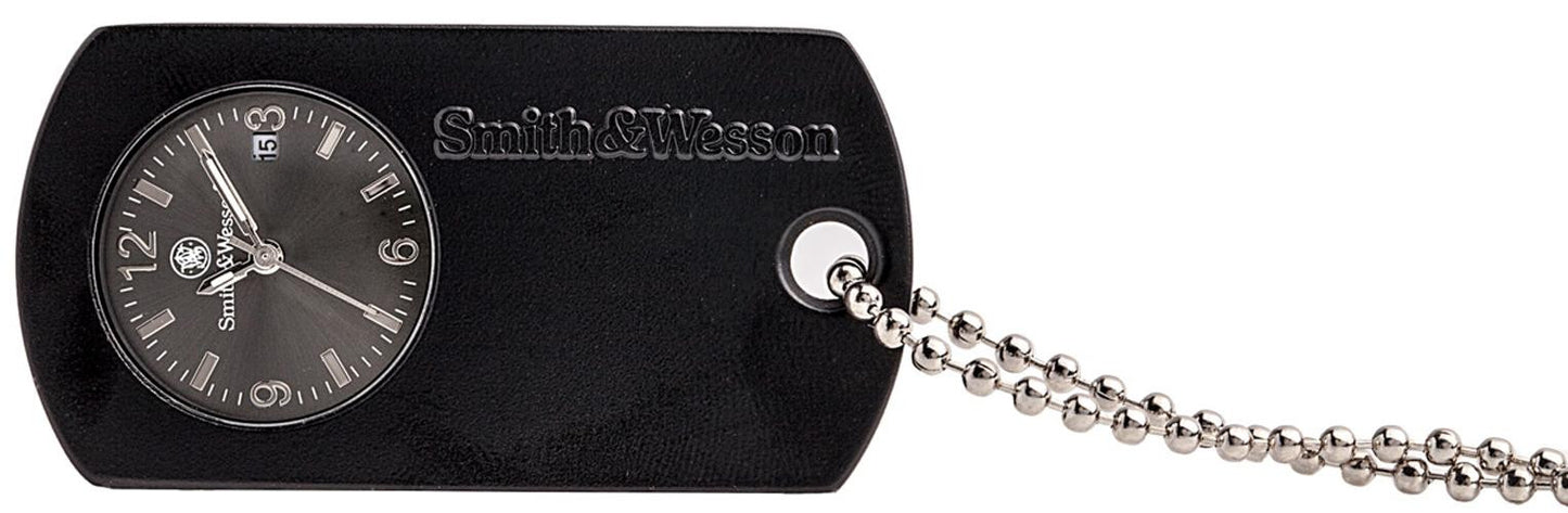 Smith & Wesson SWW-1564-BK Dog Tag Carabineer Pocket Watch with Black Dial